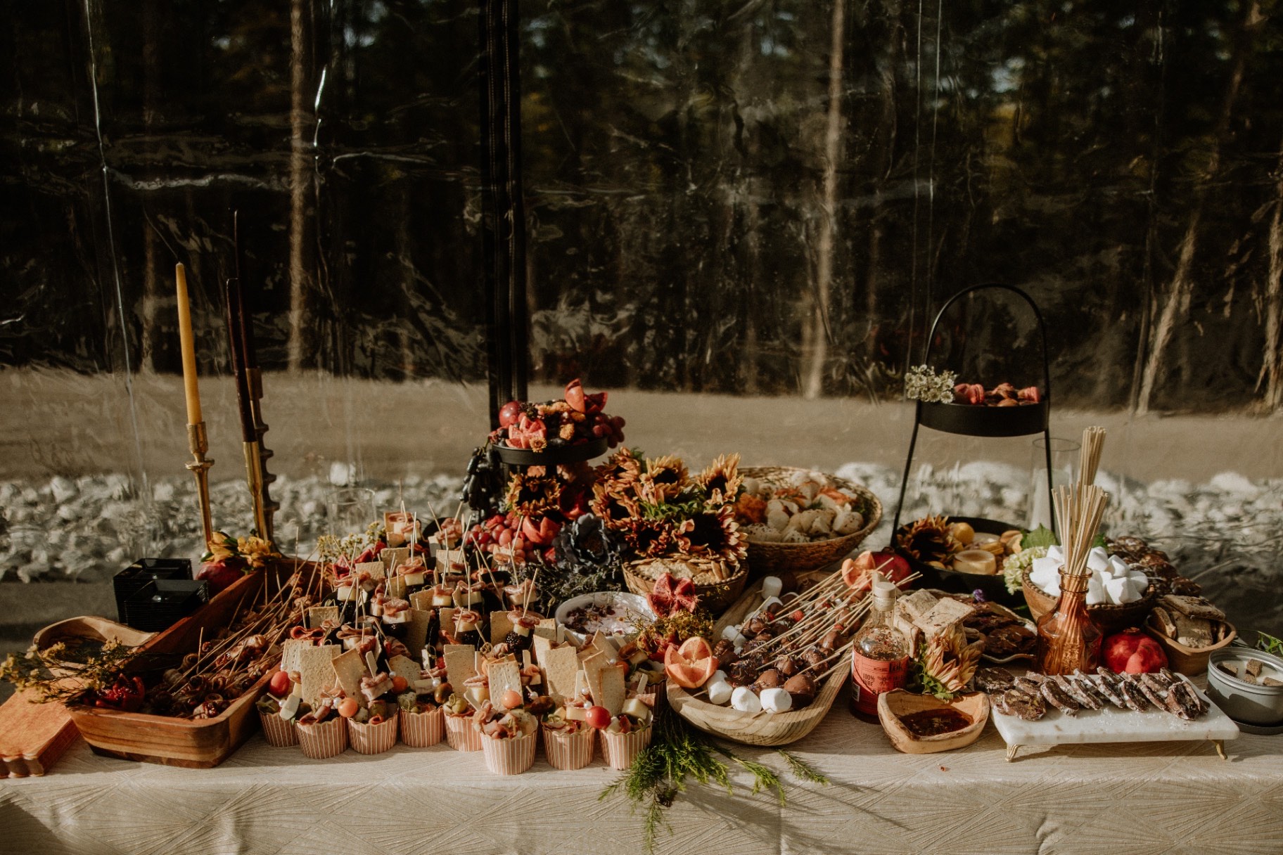 A grazing table laid out for guests
