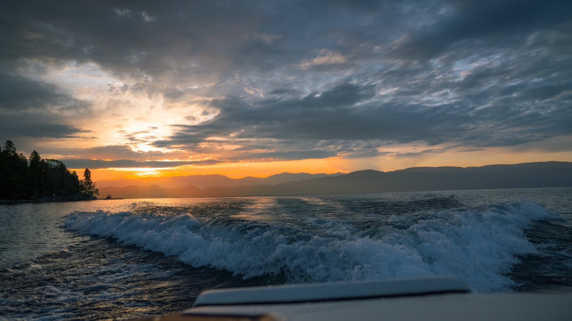 Sunset over Flathead Lake from the estate