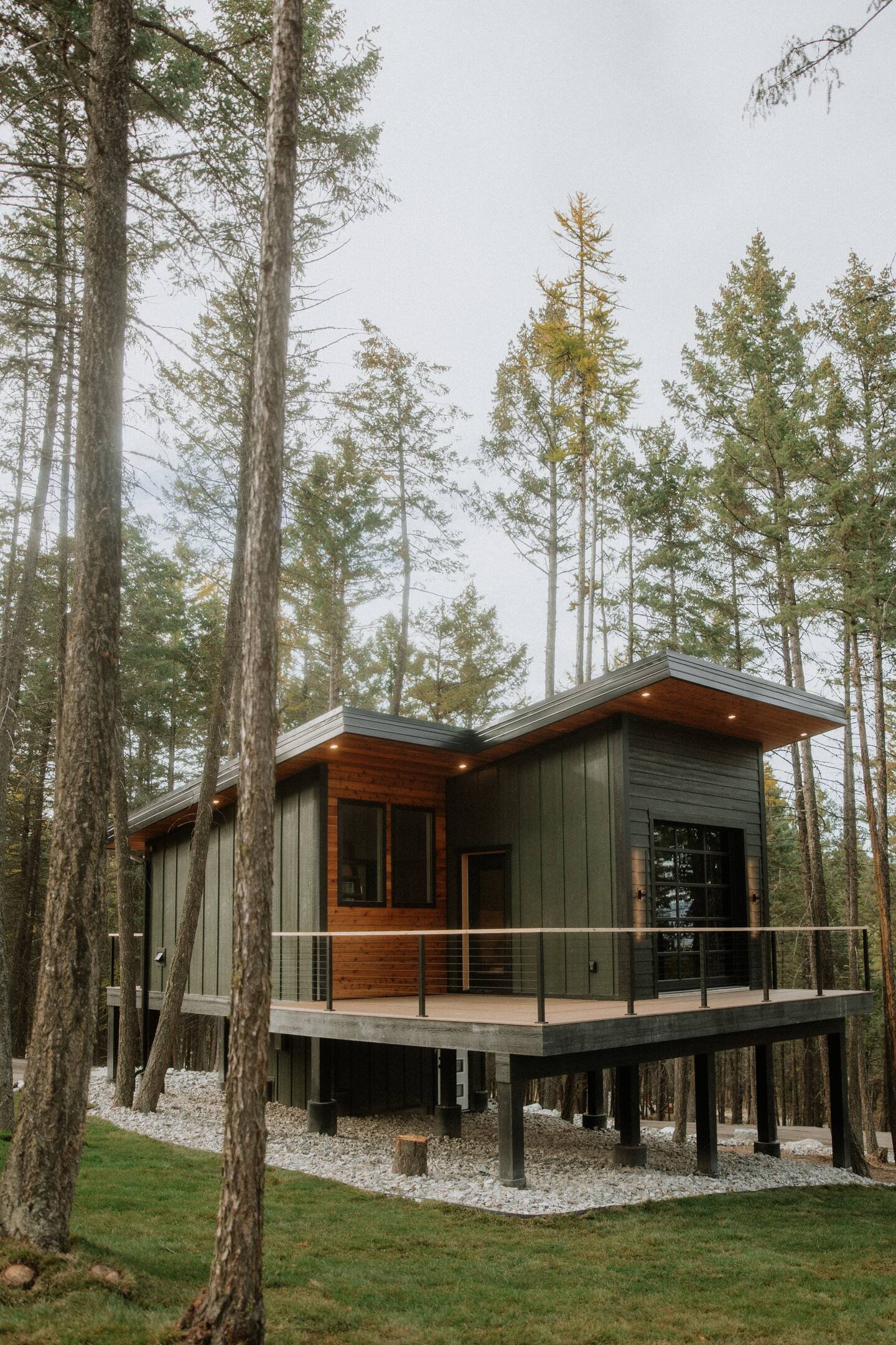The Ridge treehouse on its stilts