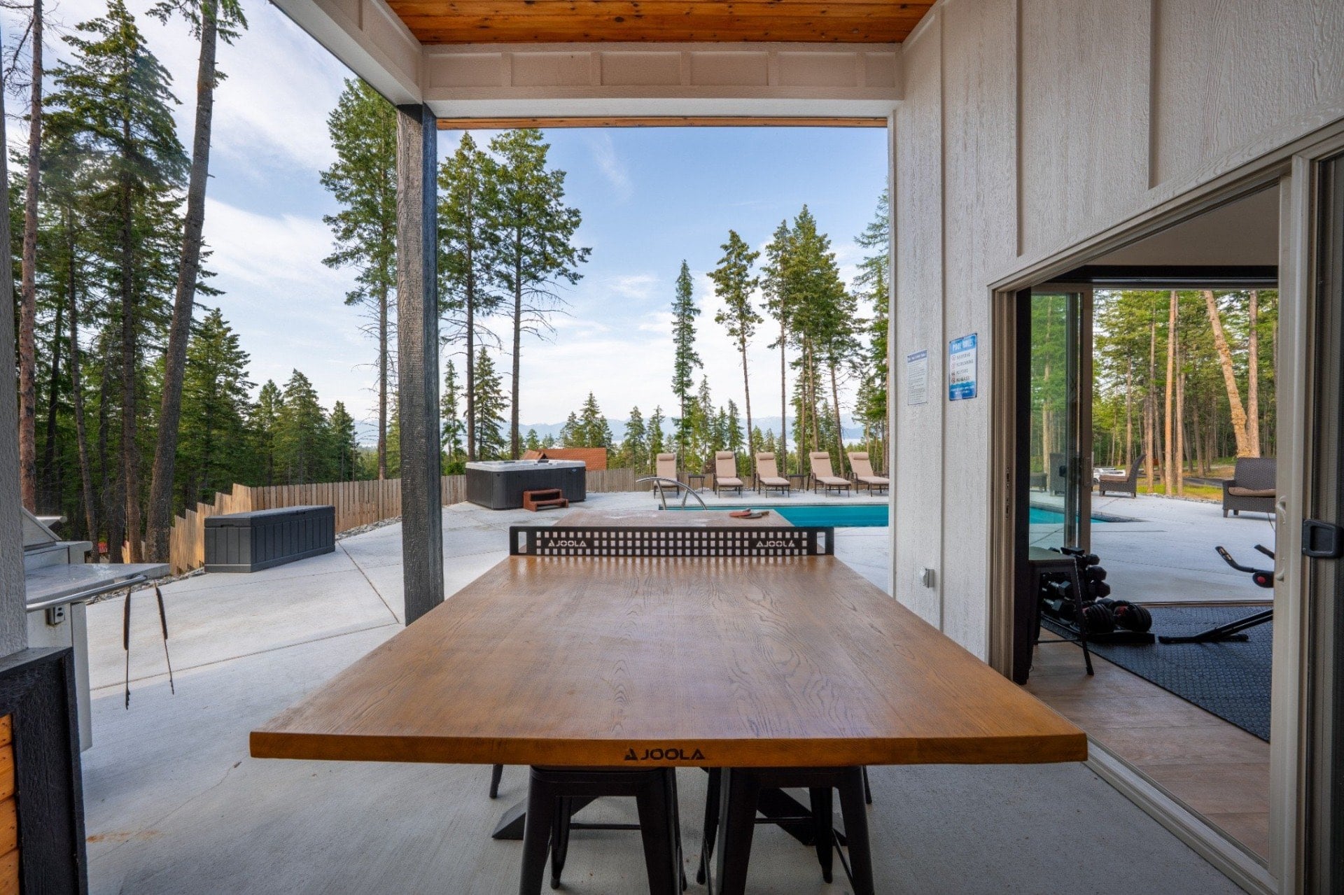 The games room in the pool house