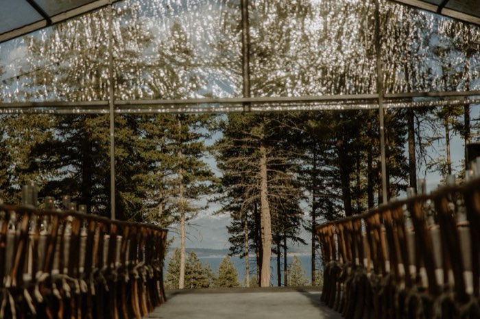 The aisle looking toward the water