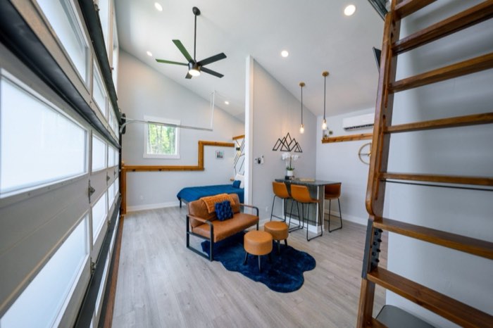 Inside a Lakeside tiny home