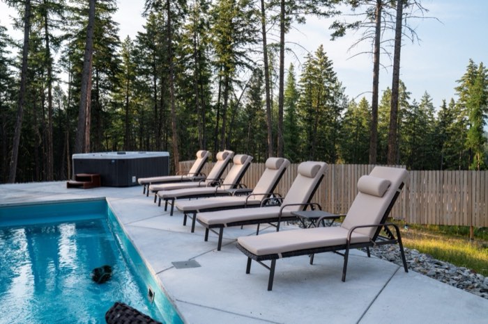 Loungers beside the pool