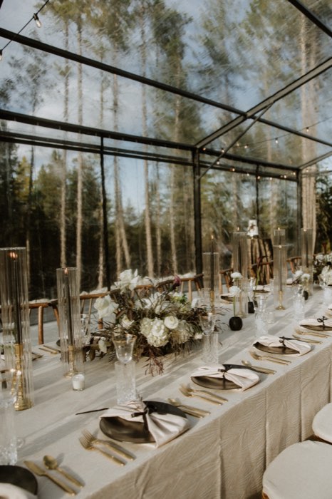 A place setting with florals